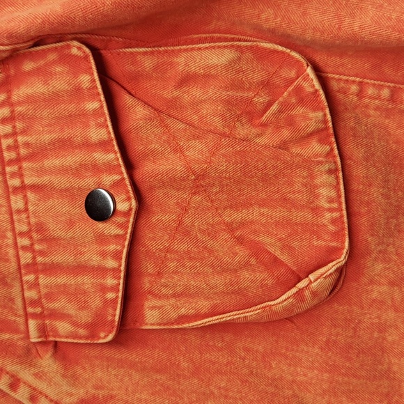 Oli & Hali Orange Acid Wash Short Cargo Style Mini Shorts 7-Pockets Womens Large - Picture 5 of 12